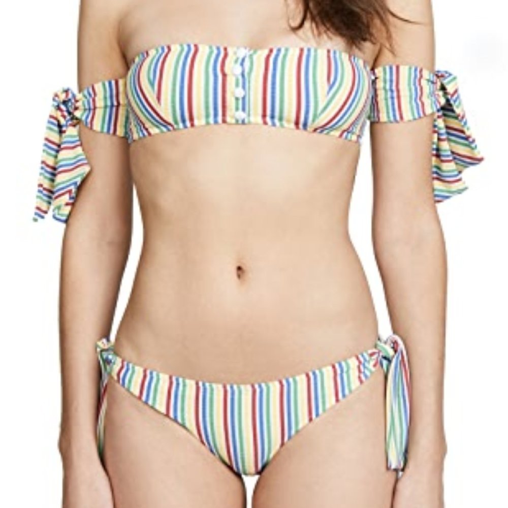 NWT Solid & Stripped Mackinzie Bikini  Set
